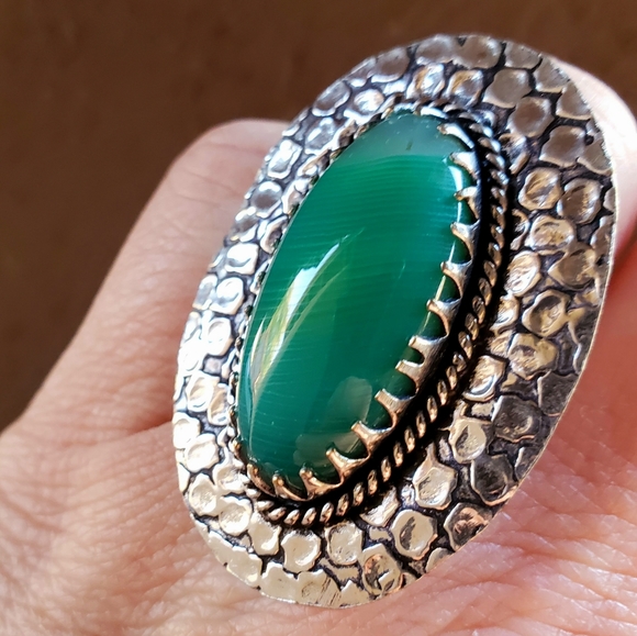 New Huge Botswana Agate 925 Silver Statement Ring. - Picture 10 of 13